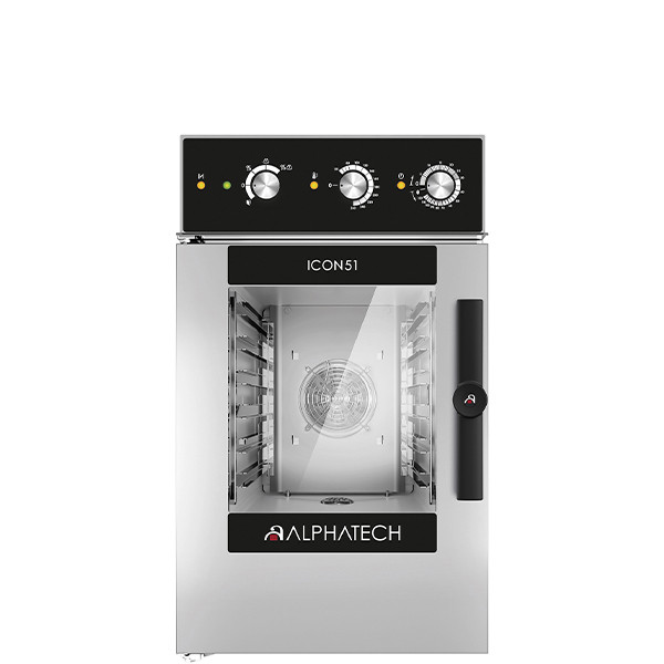 Cuptor profesional Alphatech Icon Evolution electric, capacitate 6 tavi GN 2/3, umidificare manuala directa