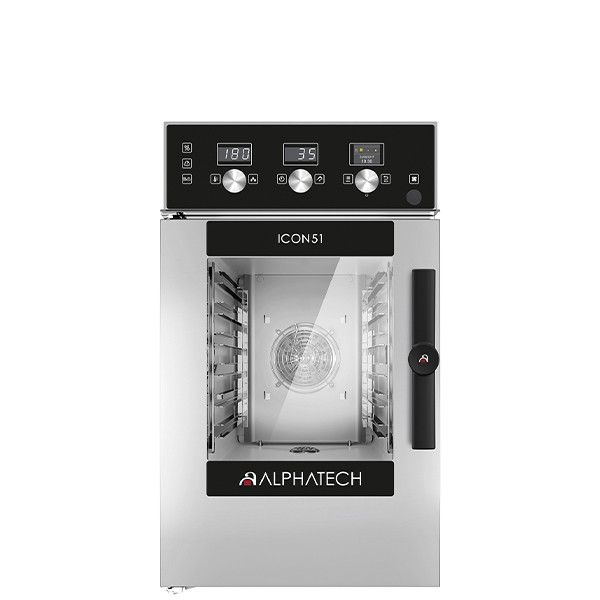 Cuptor profesional Alphatech Icon Evolution programabil, electric, capacitate 6 tavi GN 1/1, umidificare automata directa