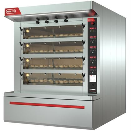 Cuptor paine pe vatra REALFORNI model ElletroReal, 5 vetre, dimensiuni 1380x3100x2600 mm