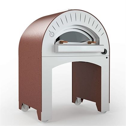 Cuptor pe vatra pentru pizza Alfa Forni model Quattro Pro, pe lemne, cu suport, 1 camera, capacitate 3 pizza