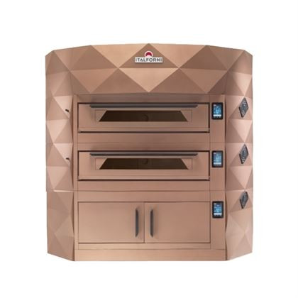 Cuptor pe vatra modular pentru pizza, patiserie, panificatie ITALFORNI model Diamond 360, electric, cu dospitor, 2 camere, capacitate 2x 9 pizza
