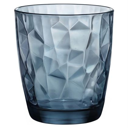 Pahar apa-suc-cocktail Bormioli Rocco colectia Diamond, 305 ml, din sticla transparenta albastru, cu model