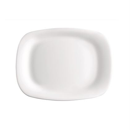 Farfurie opal alb, dimensiuni 217x163x19.5 mm, Bormioli Rocco, colectia Parma bianco
