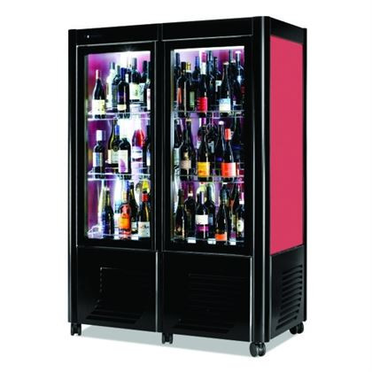 Vitrina frigorifica verticala, model Wine Front, refrigerare ventilata, geam frontal drept, dimensiuni 1260x700x1840 mm