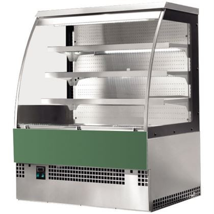 Vitrina frigorifica verticala, model Fusion Inox, refrigerare ventilata, agregat extern optional, format self-service, dimensiuni 2350x800x1525 mm