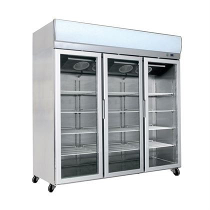 Dulap frigorific profesional inox triplu seria 1600, refrigerare ventilata, 3 usi cu geam