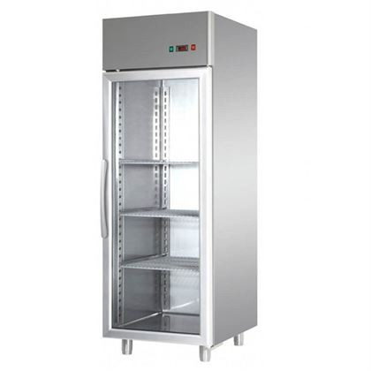 Dulap frigorific profesional inox pentru cofetarie-patiserie, Tecnodom seria 700, refrigerare ventilata, 1 usa cu geam