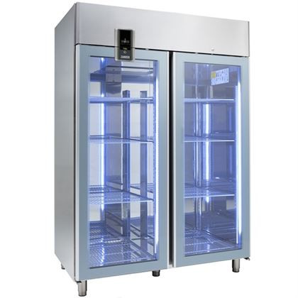 Dulap frigorific profesional inox dublu, ZANUSSI seria 1400, refrigerare ventilata, 2 usi cu geam