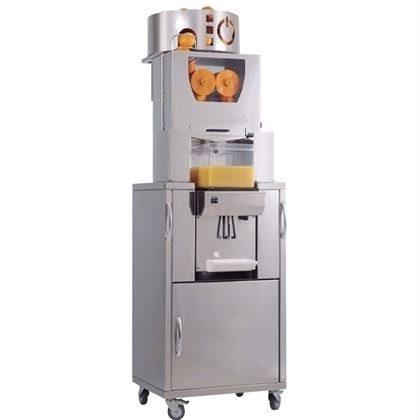 Storcator profesional Frucosol pentru citrice, functionare automata, self-service cu dispenser refrigerat