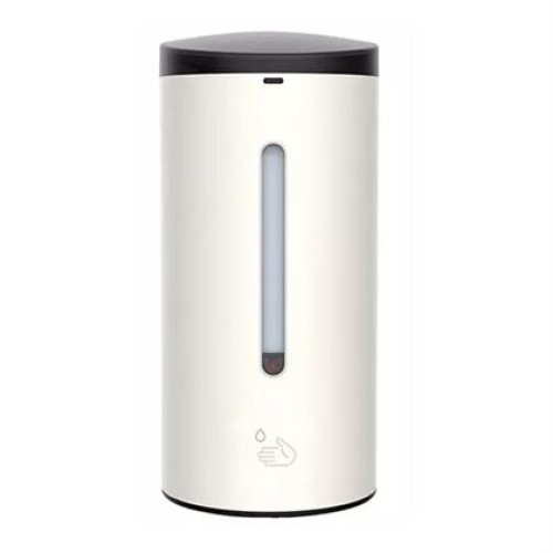 Dispenser automat cu senzor Sanipro pentru sapun lichid, gel dezinfectant, din inox vopsit alb, capacitate 700 ml