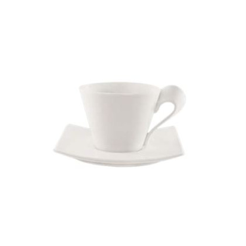 Ceasca si farfurie espresso portelan alb, capacitate 90 ml, colectia Fabriano