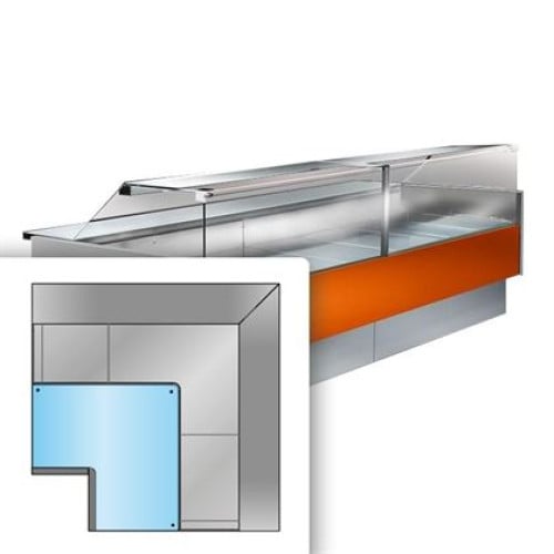 Vitrina frigorifica orizontala, model Magis HF, colt deschis 90 gr, refrigerare ventilata, geam frontal drept, dimensiuni 1440x1440x1200 mm