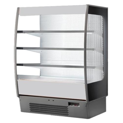 Raft frigorific - Vitrina cu perdea de aer model Lido M, din inox, refrigerare ventilata, agregat incorporat, dimensiune 1310x888x1991 mm